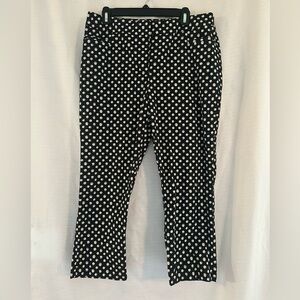 Ann Taylor Black and Cream Polka Dot cropped pant, size 12